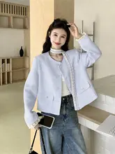 レースリボン付きショートコート【春秋用・女性用・高級感・小柄向け】（セットアップ対応）