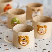 十二生肖デザインの手作り陶器マグカップ【個性的・コーヒー用】
