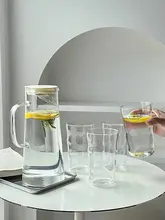 耐熱透明冷水ポット【フラットなデザイン・家庭用・花茶や果汁対応】