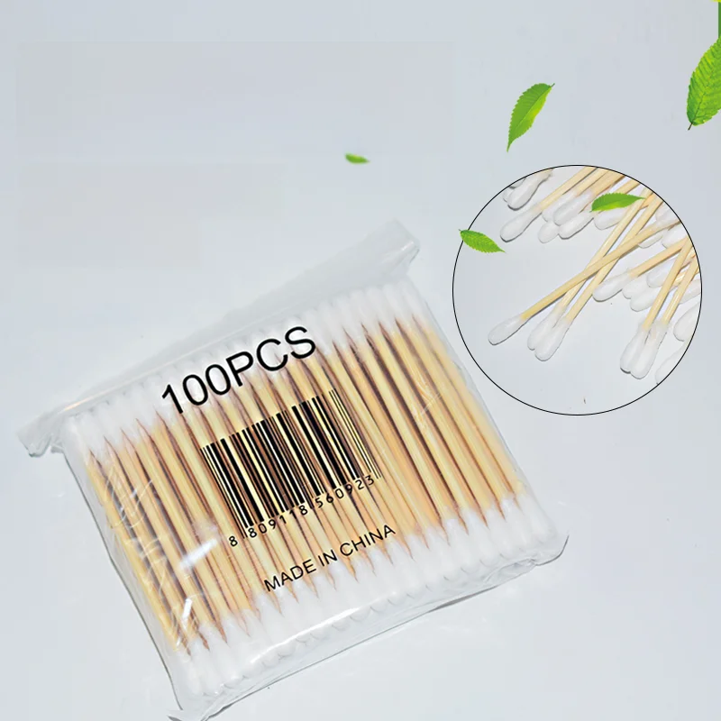 半永久的刺青用綿棒【純綿・メイク用・色料拭き取り対応】