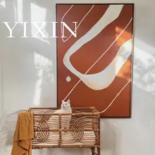 モダンアート抽象油絵【マーブルカラー・手描き・リビングルーム装飾用】