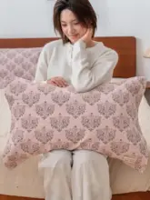 欧風大花模様の全棉枕巾【柔らかく通気性に優れたデザイン・四季対応】