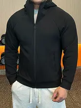 厚手フード付きスポーツジャケット【メンズ・ジッパー・カジュアル・シンプルデザイン・防寒性】