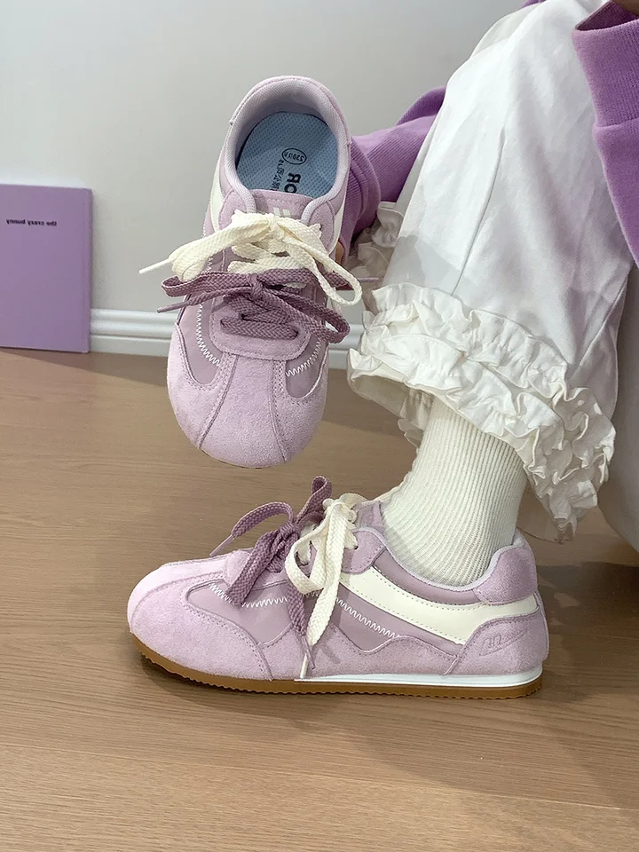 バレエスタイルのシューズ【軽量・春夏用・紫】