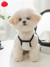 犬用 蝶結び付き シンプルな通気性サスペンダー服【夏用・薄手・抜毛防止】