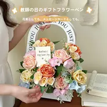 女性教師への贈り物に最適！高級ボールペンローズブーケデザイン【実用的・創造的】