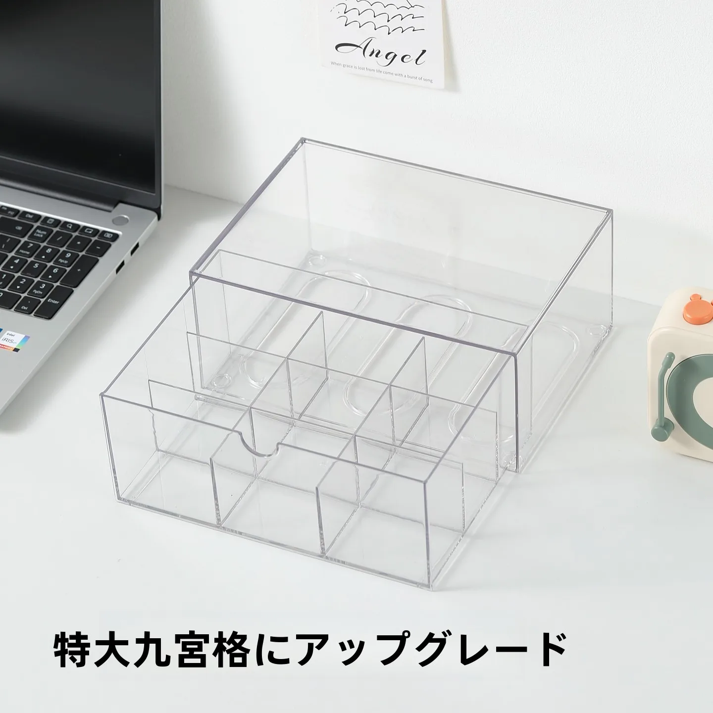 デスク用収納ボックス：引き出し式・透明設計で文房具を効率的に整理