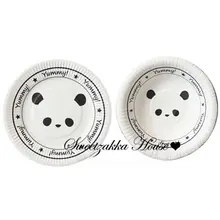 可愛らしいパンダデザインの紙皿・紙ボウル【パーティー用品・撮影小道具・飾り用】