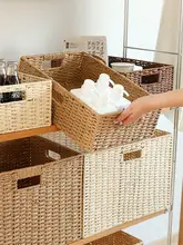 手編みの収納バスケット【日本風・雑貨・おもちゃ・お菓子・衣類整理用】