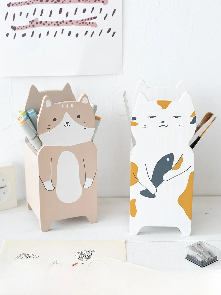 猫デザインのペンスタンド：80年代キャラクター文房具としての収納効果と実用性