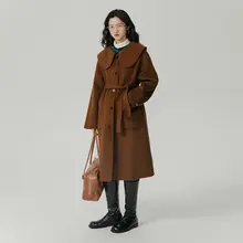 レトロ大翻領ダブルフェイスコート【秋冬用・ゆったりフィット・中長丈】