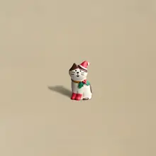 可愛い猫と柴犬のクリスマスデコレーションフィギュア【デスクや車載用・小型ギフト】