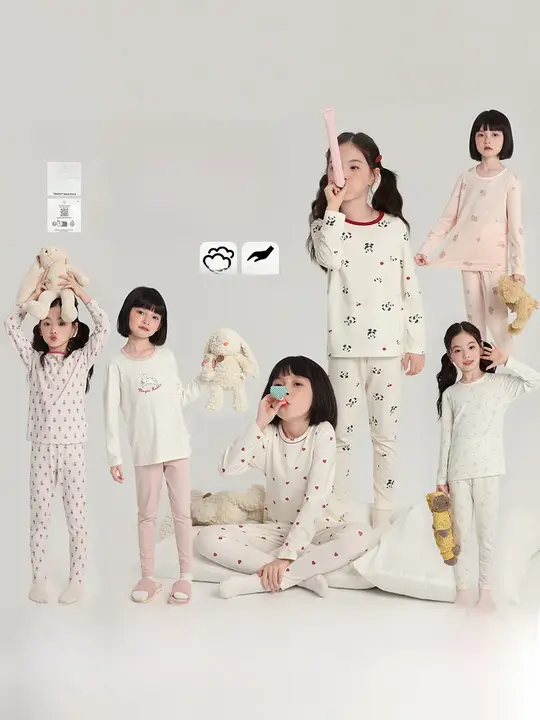 秋用 子供用快適なパジャマ【長袖・女の子・柔らかさ】（セットアップ対応）