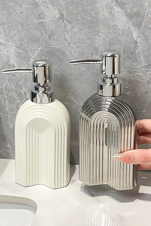 高級陶器製 洗剤ボトル【洗濯用・ボディソープ用・シャンプー用】