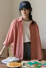 春季の新作！チェック柄ポロカラーシャツ【レディース・ルーズフィット・長袖・カジュアル】