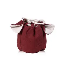 手作りコットンリネン携帯用布袋【 drawstring・収納袋・旅行用】（セットアップ対応）