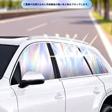レイザーグラデーションマグネット吸着カーサンシェード【強力遮光・タイトシルバー反射・サイドウィンドウ用】
