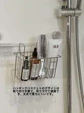 壁掛け収納バスケット ステンレス製 メッシュ 水切り バスルーム トイレ コスメ ブラシ 小物