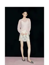 スカート レディース Aライン サテン シルクウール混 タイト ミニ丈 きれいめ 上品 春秋 「MandyZhang」