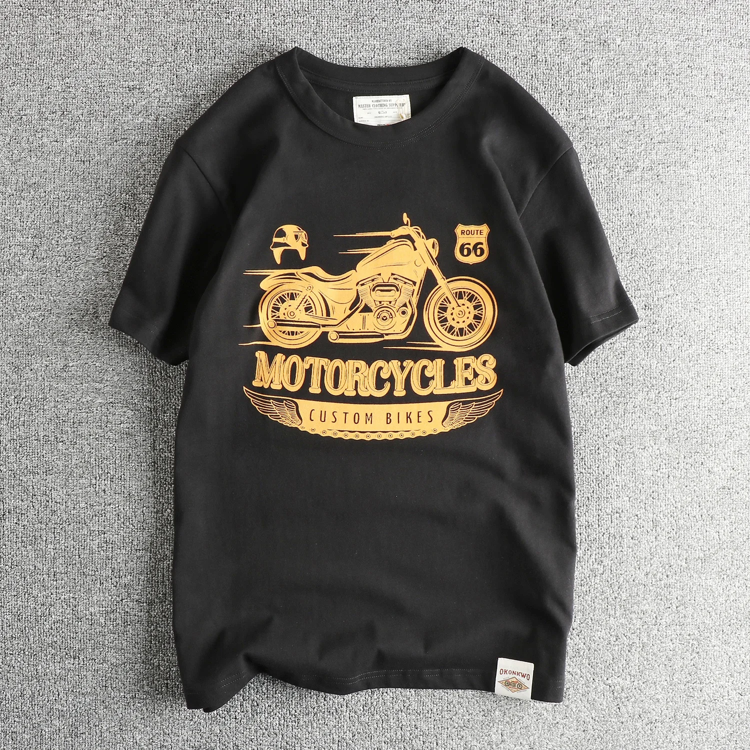 80年代 バイク レーサー レトロデザイン メンズ Tシャツ：コットン製のモーターサイクル風味を再現
