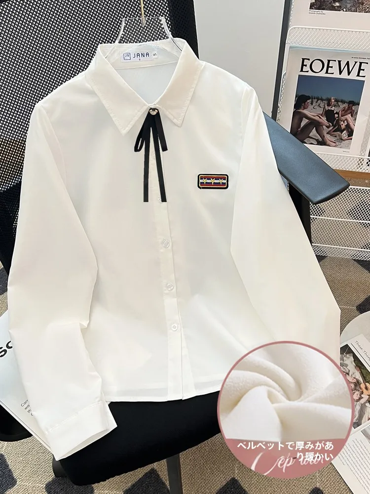 秋冬用 厚手白シャツ：学院風長袖通学服の保暖性と着用シーン