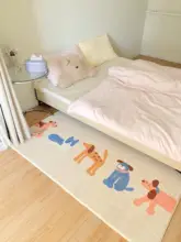 カートゥーンデザイン！犬モチーフの子供部屋用ラグ【おしゃれで明るい雰囲気】