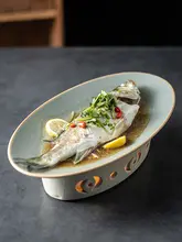 高級陶器製 魚用平皿【電子レンジ・オーブン対応・浅皿】