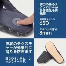 秋冬用 高級コットン製 メンズホームスリッパ【厚底・防滑・加毛】