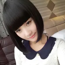BOBOカットのショートウィッグ【内巻き・厚い前髪・学生向け・全頭タイプ】
