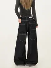 デニムパンツ レディース アメカジ ヴィンテージ バギー ワイド ストレート ダメージ加工 マルチポケット フロントボタン ルーズ 「Remedie」