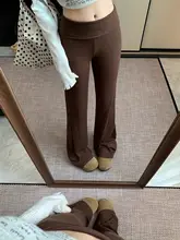 デザイン性の高い無地ストレッチカジュアルパンツ【春用・美脚効果・微フレア】