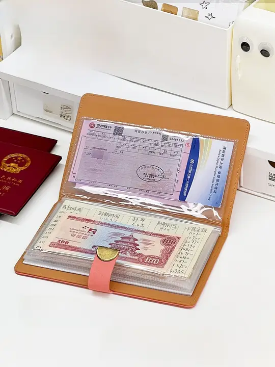 現金・定期預金用ノート【子供用・スリムデザイン・レシート収納可】