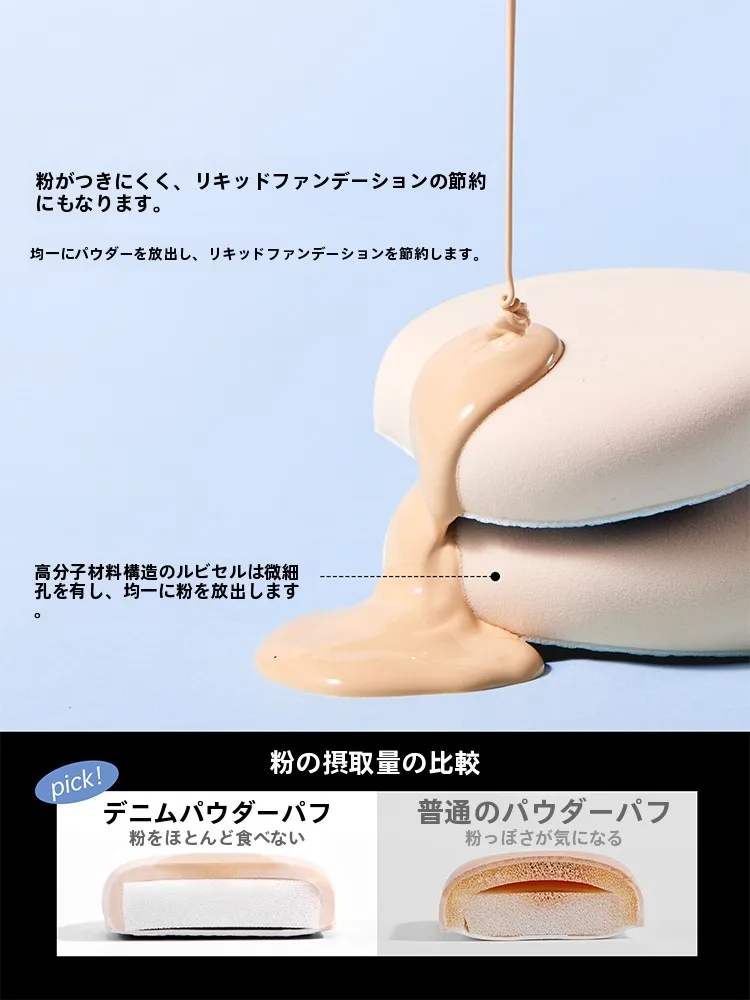 MINISO 捏捏系列丹宁棉花糖粉扑：女性日常妆容中的高效粉扑解决方案