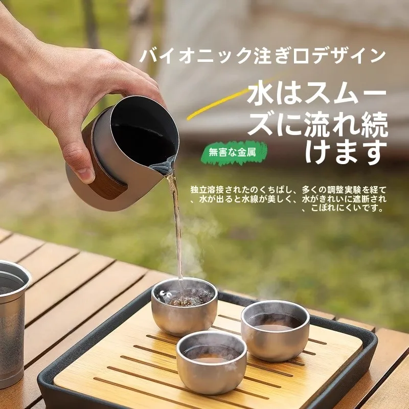 キャンプ用の軽量チタン合金ティーポット：便携性と耐久性を両立したポータブル茶道具