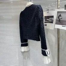 フラワー風デザインの襟付きショートジャケット【リボン袖・ツイード風・ショートパンツ付き】（セットアップ対応）