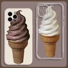 アイスクリームデザインのスマートフォンケース【全機種対応・透明・夏らしいデザイン】