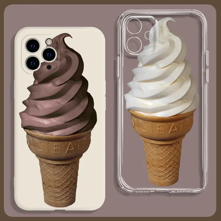 アイスクリームデザインのスマートフォンケース【全機種対応・透明・夏らしいデザイン】