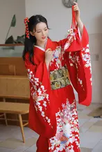 オレンジドットの日本振袖和服【女性用・改良伝統スタイル・シンプルなデザイン】