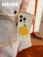 スマホケース シリコン 梨柄 イエロー クロスボディストラップ 長さ調節可 ハンドストラップ 落下防止 多機種対応