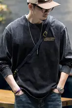 重厚感のある長袖Tシャツ【メンズ・コットン・ルーズフィット・秋用】