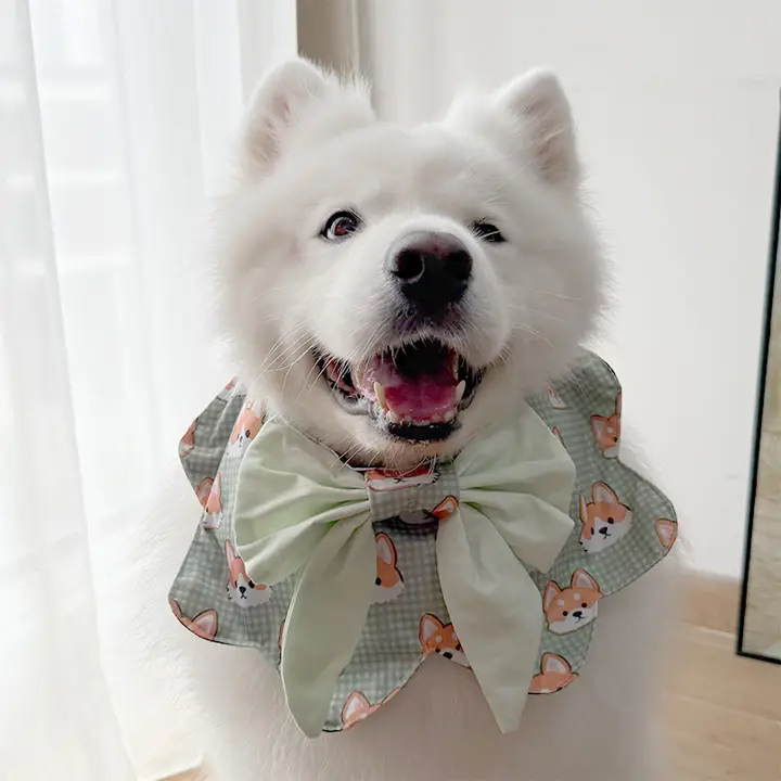 ペット用サンフラワーデザインのスカーフ【中型犬・大型犬用・トレンドアクセサリー】