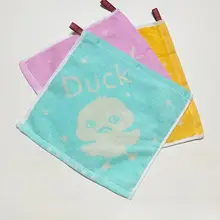 幼稚園用コットン製フック付きタオル【カワイイカートゥーンアヒル・子供用・家庭用】