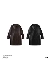 コート レディース 合成皮革 光沢 ミディアム丈 オーバーサイズ アメカジ ヴィンテージ 秋冬「PSO Brand」