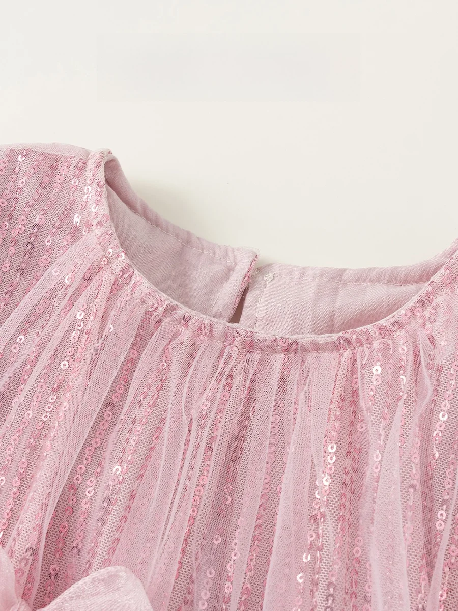 春にぴったりな可愛い子供用プリンセスドレス：ネット素材のリボン付き連衣裙の実用性とシーン別適用