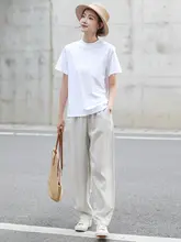 シンプルなハイネックTシャツ【カジュアル・フィット・コットン・夏用】
