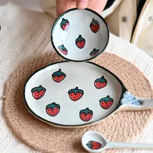 手作り 陶器のかわいいいちごマグカップ【家庭用・コーヒー用・食器セット】