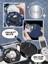 デニム風 バッジカバー【DIY素材・多用途ハンガーチャーム用】