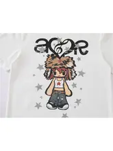 半袖Tシャツ ユニセックス 女の子イラスト 甘辛MIX ゆったり カジュアル 着回し 夏「FXK」