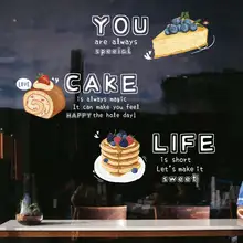 誕生日お祝いのケーキ店装飾【ガラス扉用ステッカー・ウィンドウデコレーション】