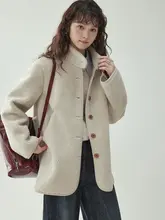 AMUUオリジナル ボア仕立てのスタンドカラーコート【秋冬向け・厚手・暖かい】
